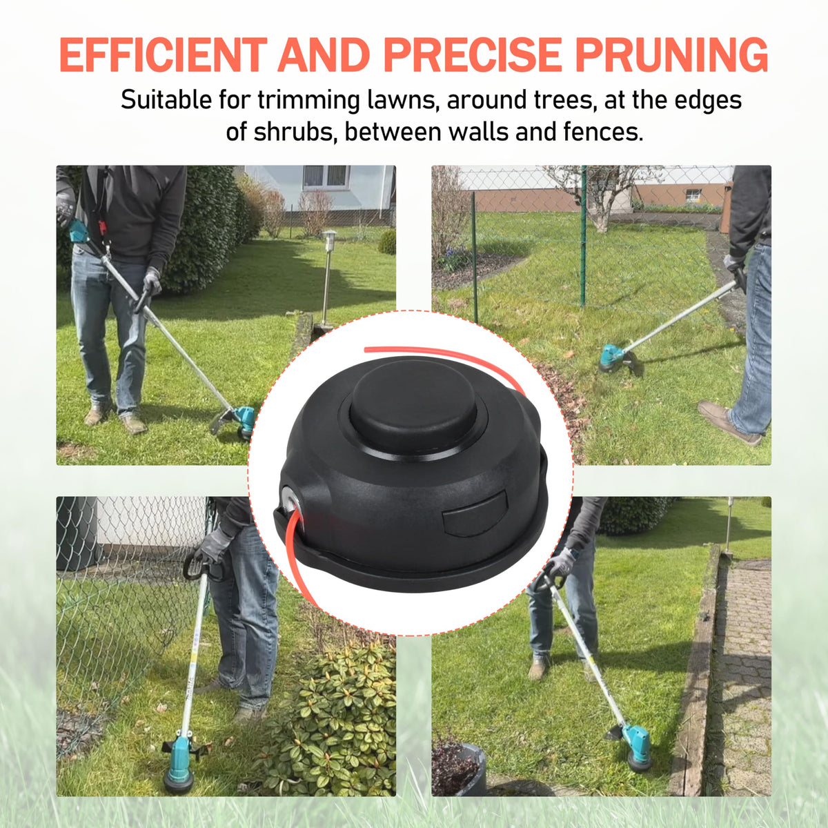 Buccilly Makita-compatible replacement head for residential and professional trimming.