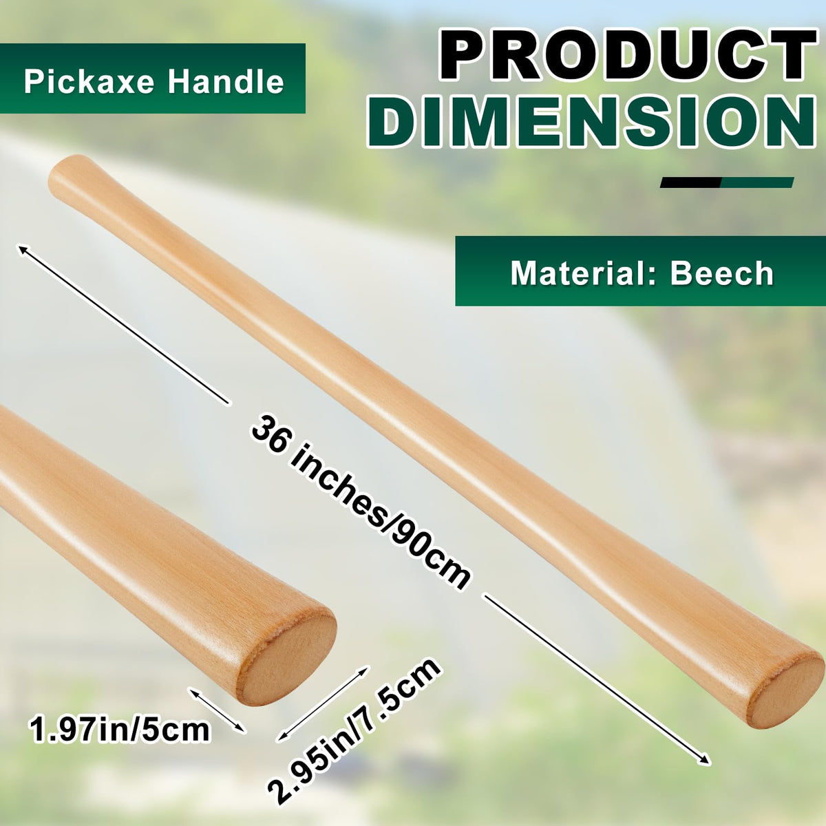 Bucherry handle side angle showing sturdy construction for yard work