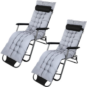 Bucherry chaise lounge cushion grey 2pc for outdoor comfort and indoor use