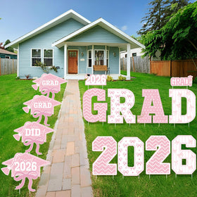 Bucherry class-of-2026 yard sign with 2026-grad logo for a stylish milestone display.