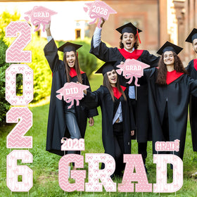 Bucherry graduation cap icon sign adds classic symbolism to lawn decor.