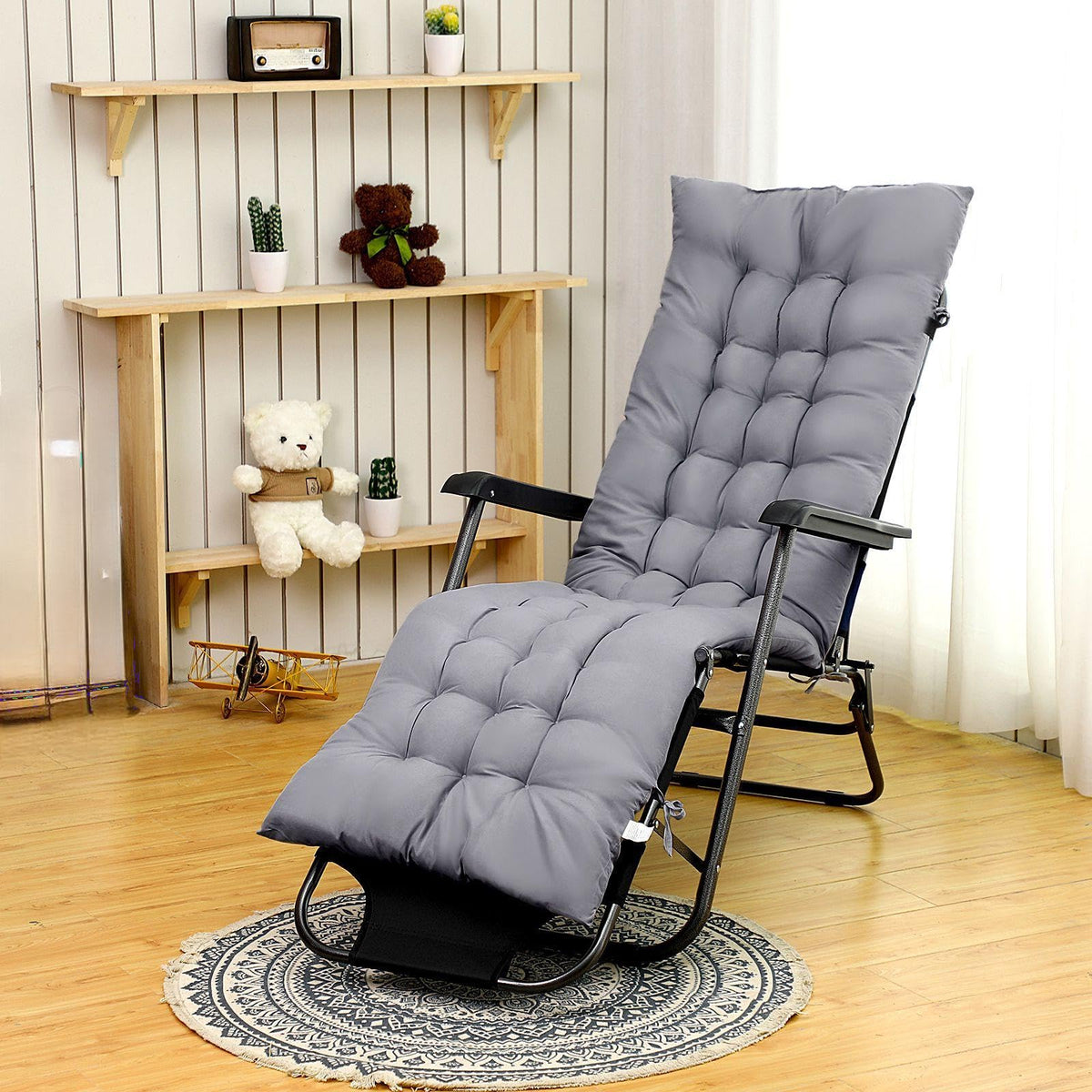 Bucherry indoor-outdoor cushion grey complements various furniture setups
