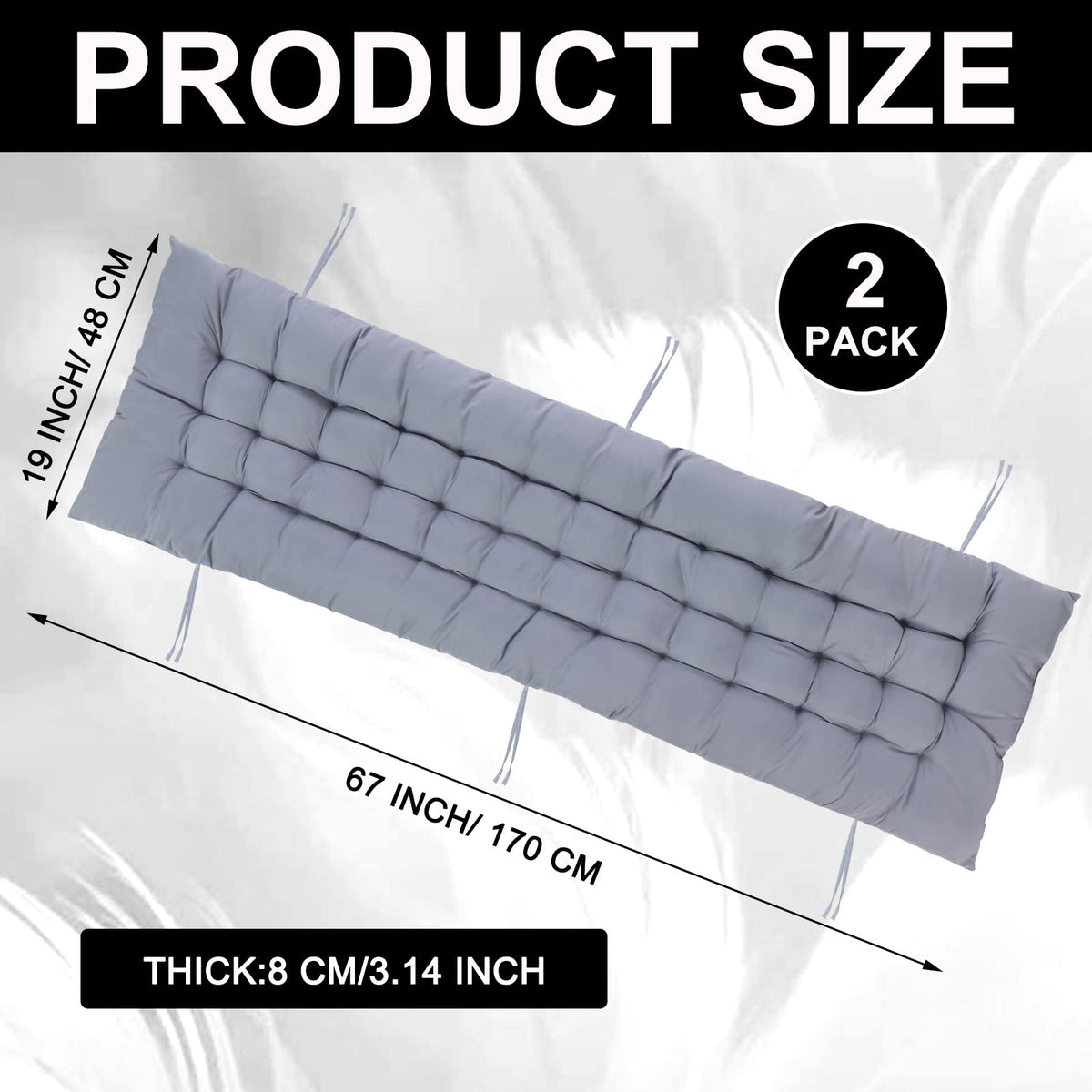 Bucherry outdoor recliner cushion grey with six ties to prevent slipping