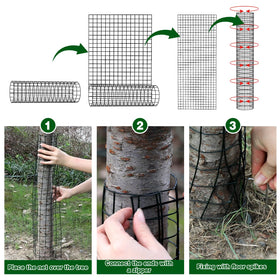 Budiwati zip ties linking metal mesh guards for secure installation.