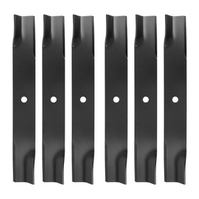 Budrash 601124 mower blade for Hustler 54 deck, top view, durable cutting edge.