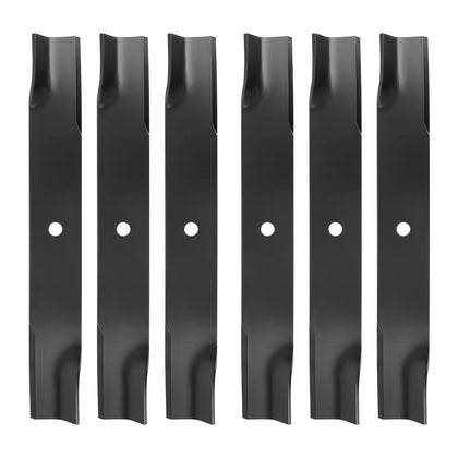 Budrash 601124 mower blade for Hustler 54 deck, top view, durable cutting edge.