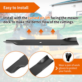 Budrash 797712 replacement blade for Hustler 54 deck, front view, precise fit and balance.