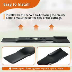 Budrash 17-inch blade length for proper deck compatibility.