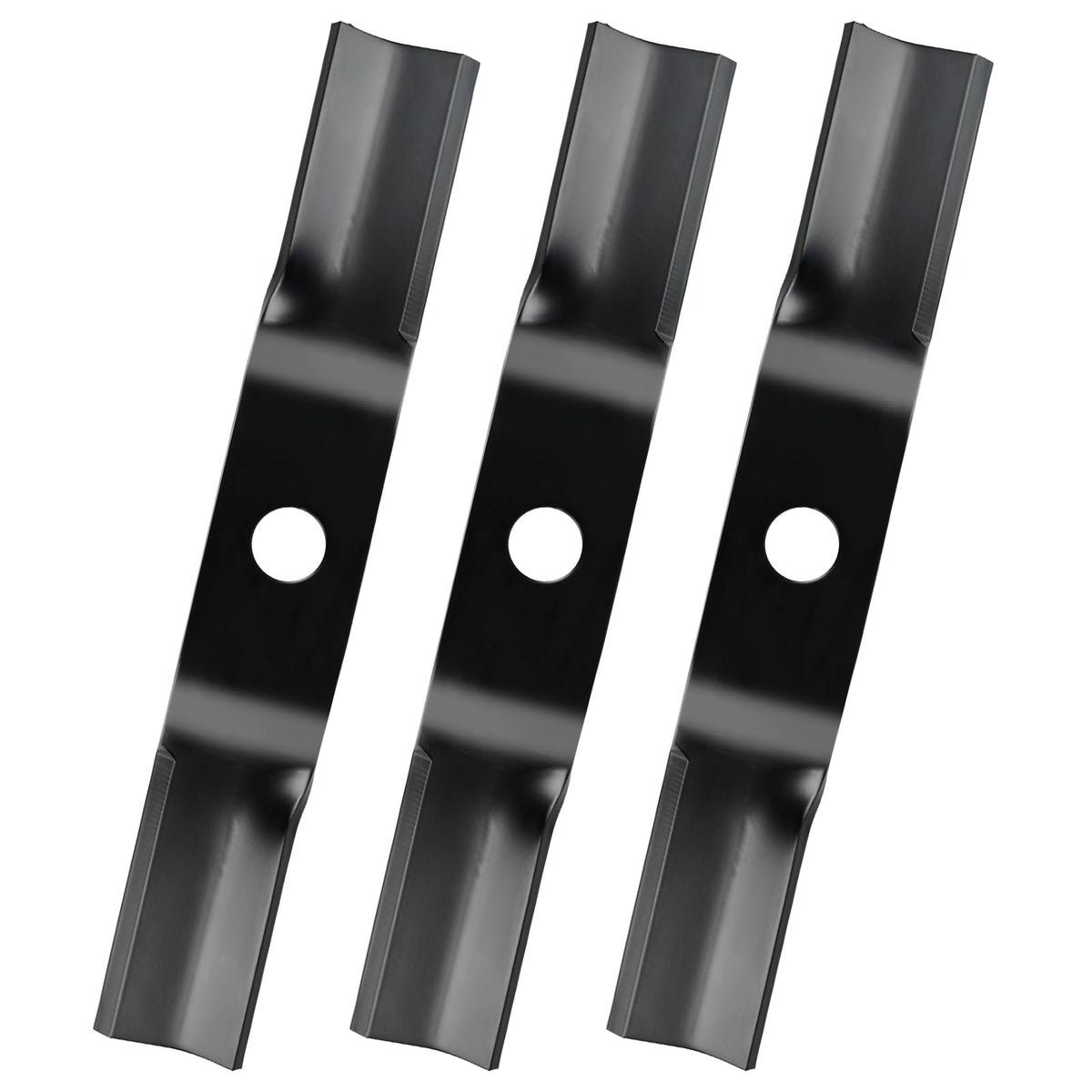 Budrash K5583-34340 three-pack blades in box for Kubota 48-inch decks.