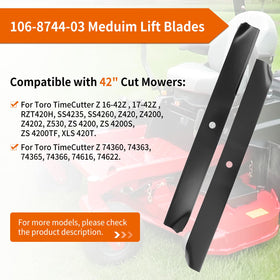 budrash replacement blade 106-8744-03 compatible with Toro Z4200 models