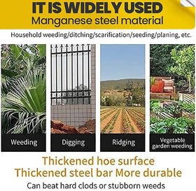 BuerKeo durable garden hoes for ditching and planting in backyard beds