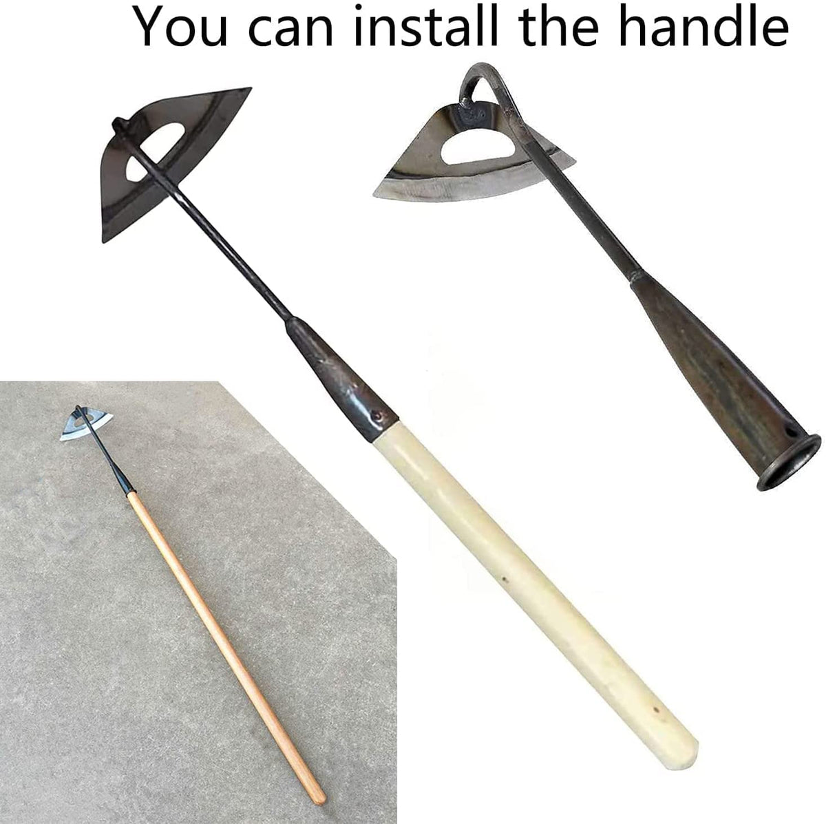 BuerKeo steel garden hoe highlighting sharp edge for quick weeding