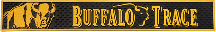 Buffalo Trace bar mat with logo catches spills, keeping bar surfaces clean
