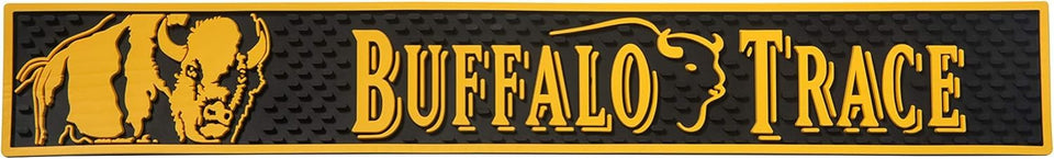 Buffalo Trace bar mat with logo catches spills, keeping bar surfaces clean