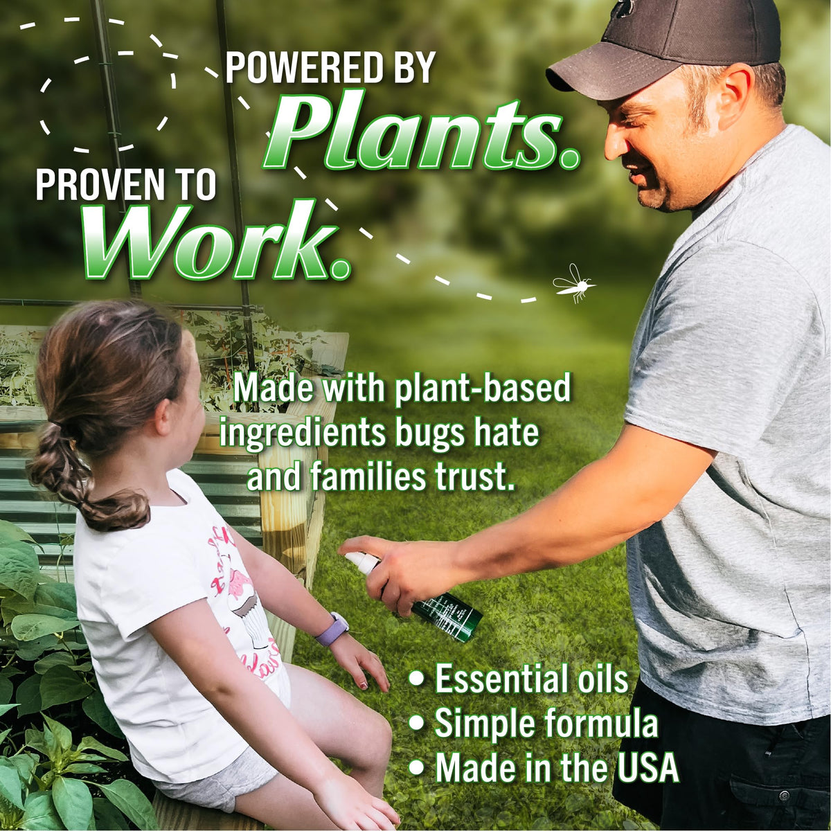 Bug Soother spray outdoors during hiking with family, keeping pests at bay.