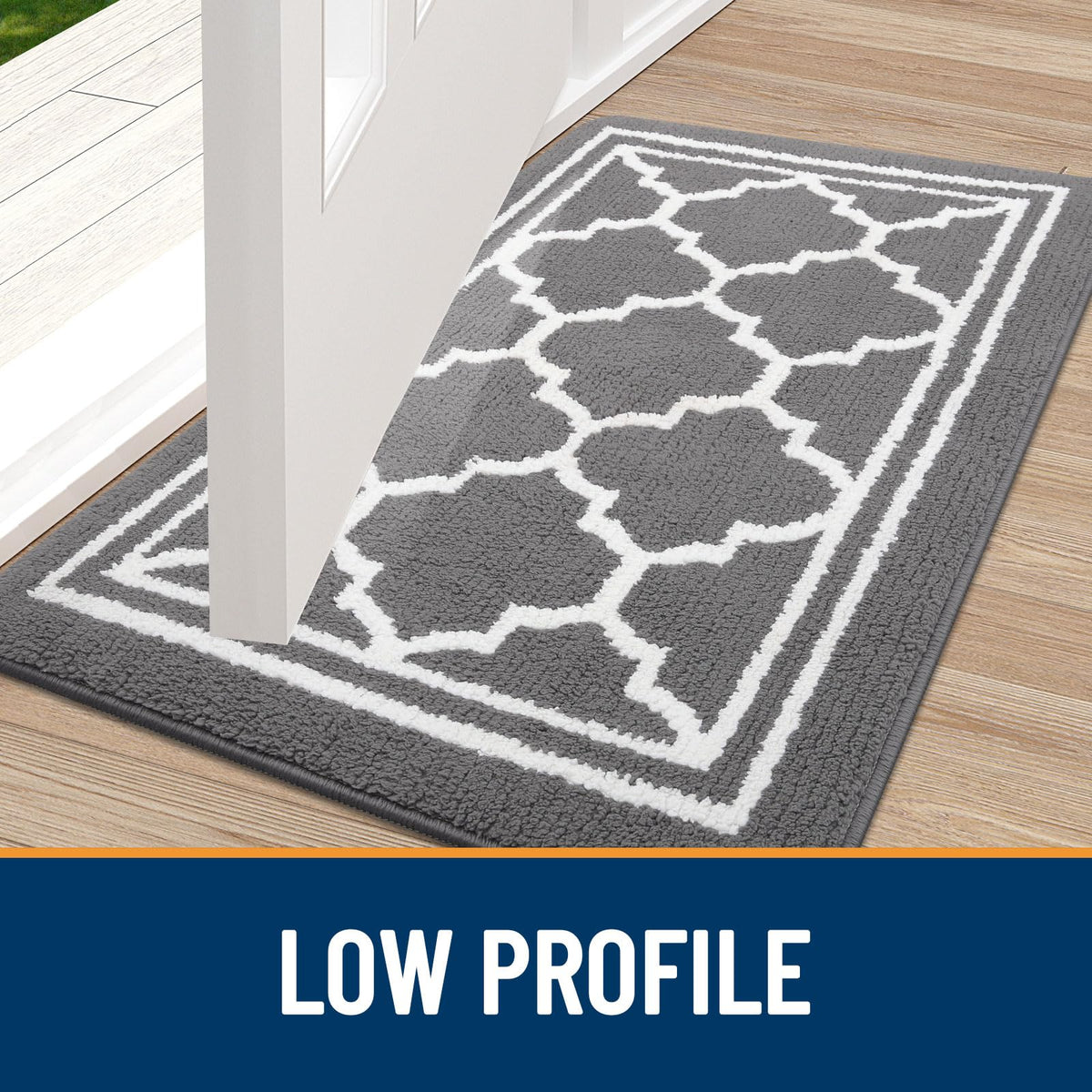 Buganda low-profile door mat fits under doors cleanly