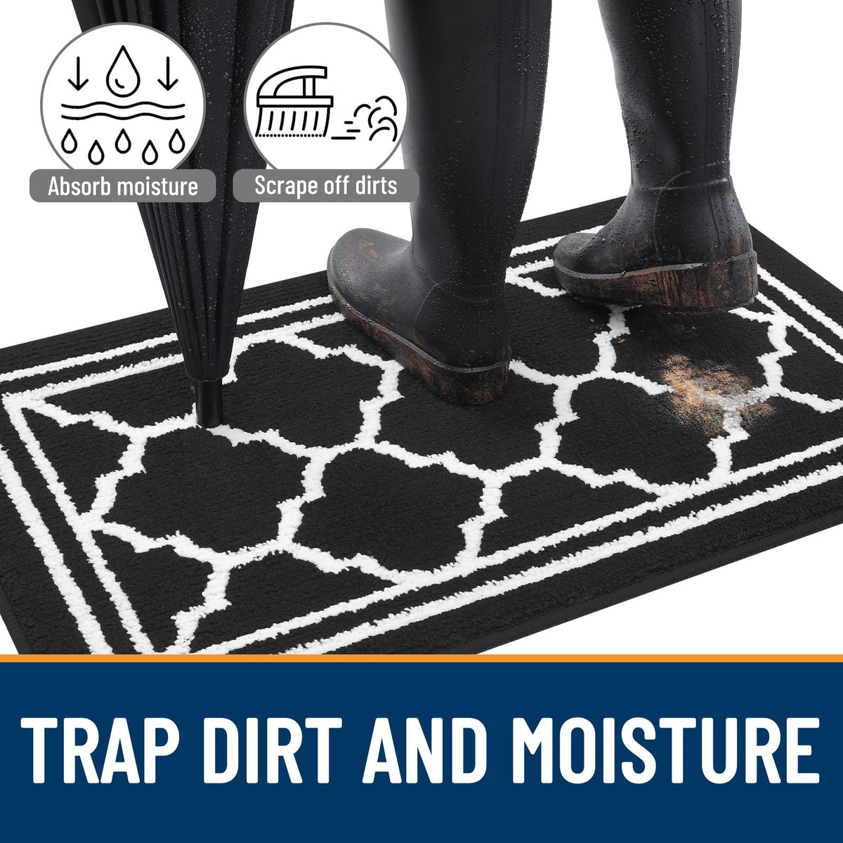 Buganda door mat moisture-absorbent surface for wet shoes
