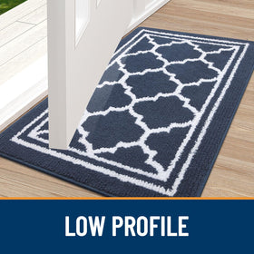 Buganda Door Mat non-slip backing keeps rug in place.