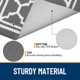 Buganda anti-slip backing keeps mat in place on dry floors