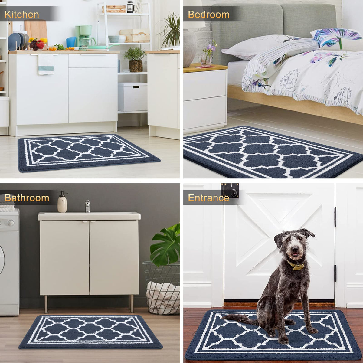 Buganda Moroccan-pattern mat complements any decor.