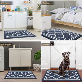 Buganda Moroccan-pattern mat complements any decor.