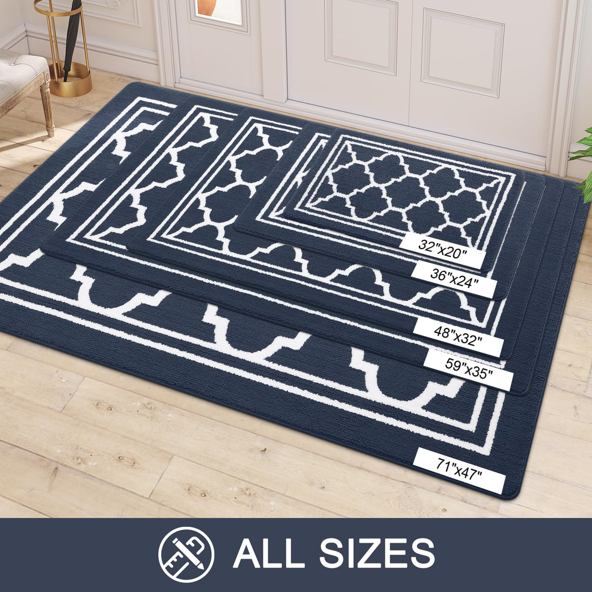 Buganda Washable Door Mat machine-cleanable for easy care.