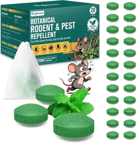 BUGAZOOM natural moth balls pack shot for safe indoor and outdoor rodent deterrence.