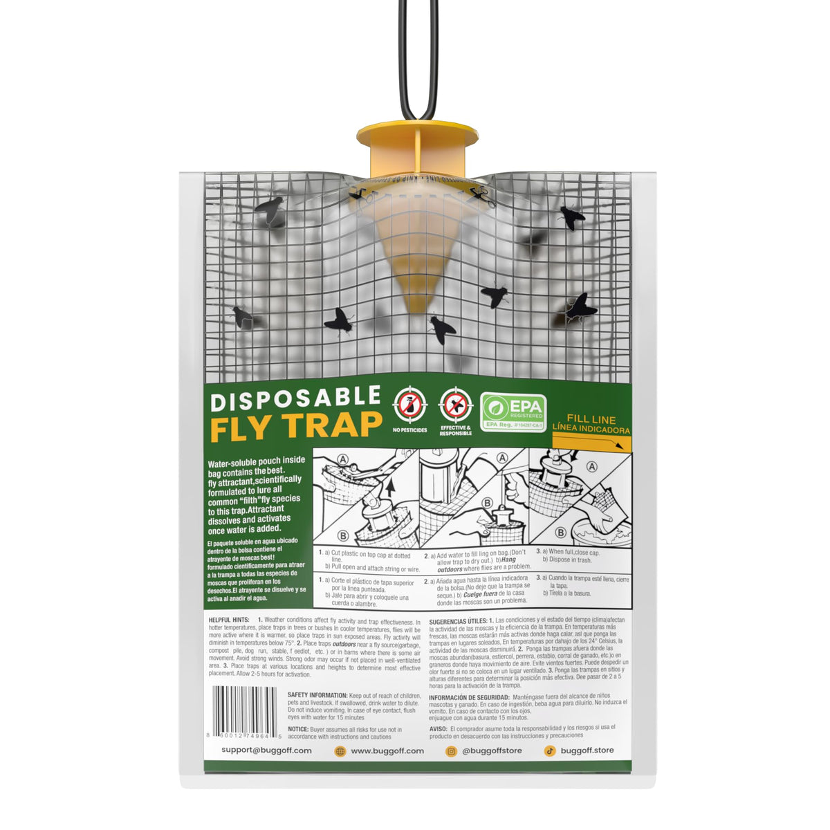 BUGGOFF fill and water step demonstrates quick setup for fly control