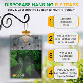 BUGGOFF vented-cap attracts flies and traps them safely