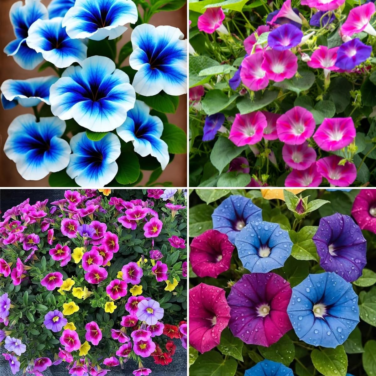BuggyBeds Hanging Petunia Seeds 300pcs package ideal for baskets with cascading color.