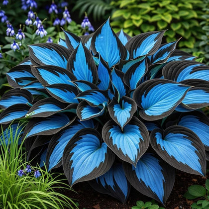 BuggyBeds Hosta seeds pack shot, lush shade garden foliage with low maintenance appeal.