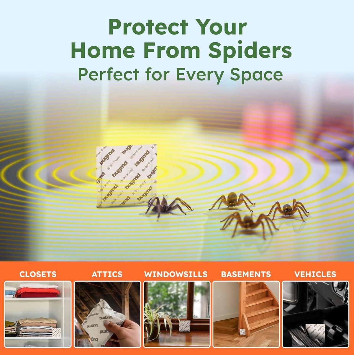 BugMD Spider Shield pouches car interior protect against intruding spiders.