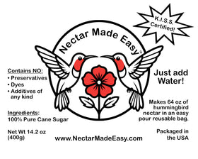 BugSnub easy-pour design minimizes spills during nectar preparation