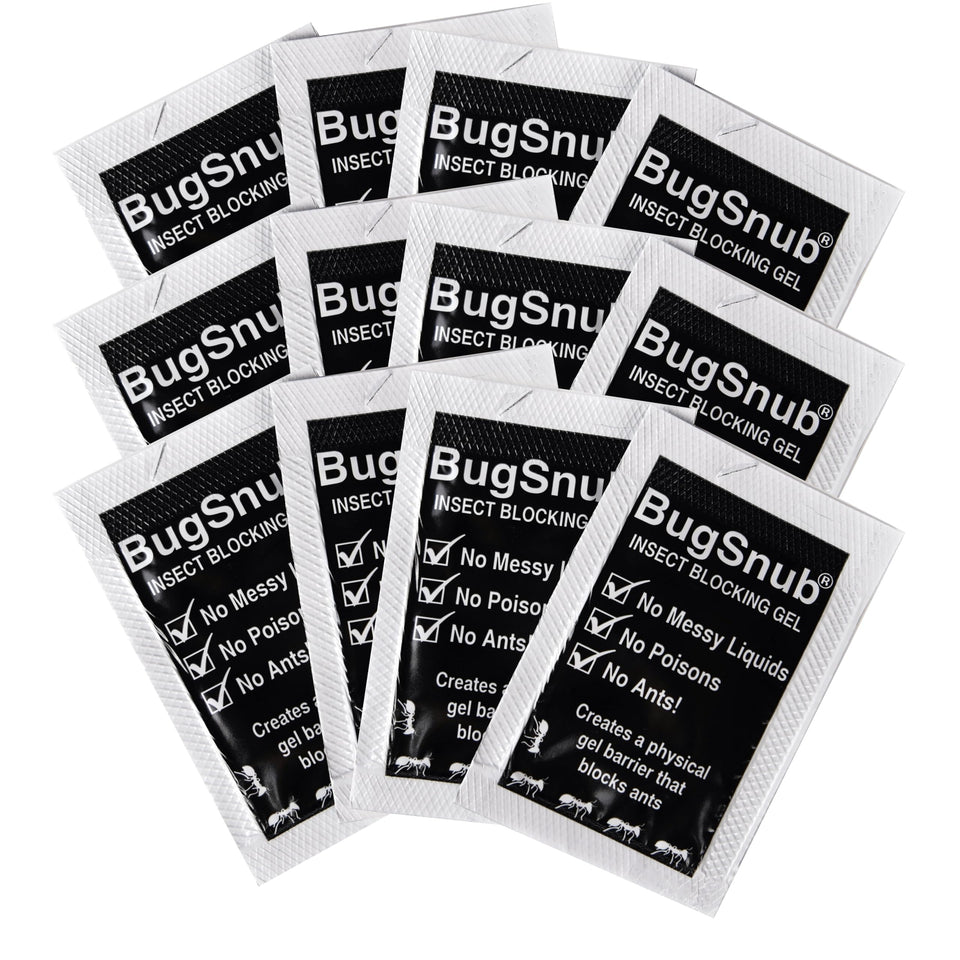 BugSnub gel barrier on indoor-outdoor surface blocks ants from crossing