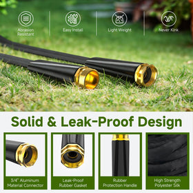Buheco anti-kink design ensures smooth water flow around trees and garden beds.