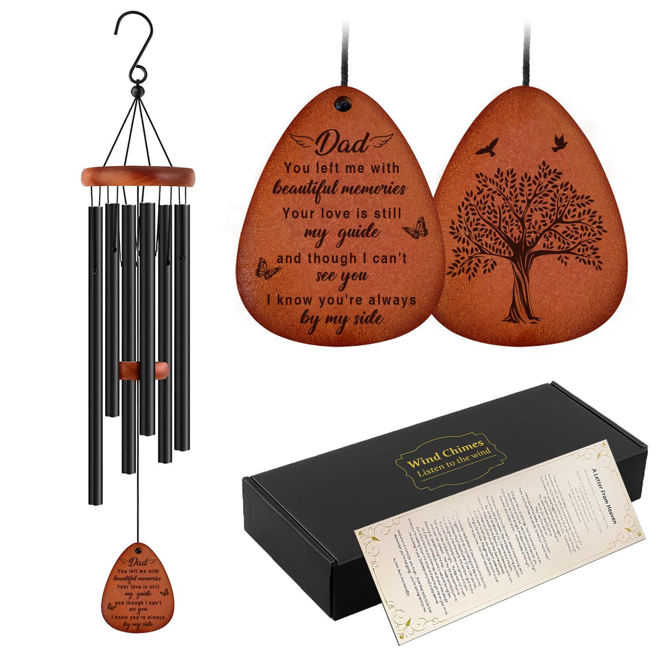 Buioata memorial wind chimes 25-inch in outdoor garden for soothing sounds.