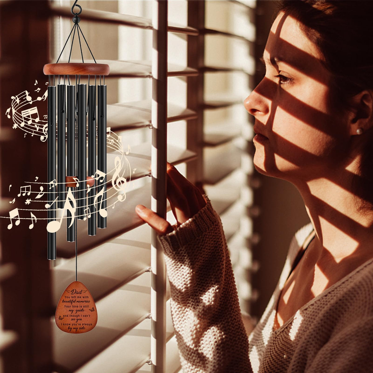 Buioata mute option wind chime allows adjustable, gentler sound.