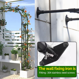 BUKLIYN Climbing plants thrive on arch trellis for garden growth