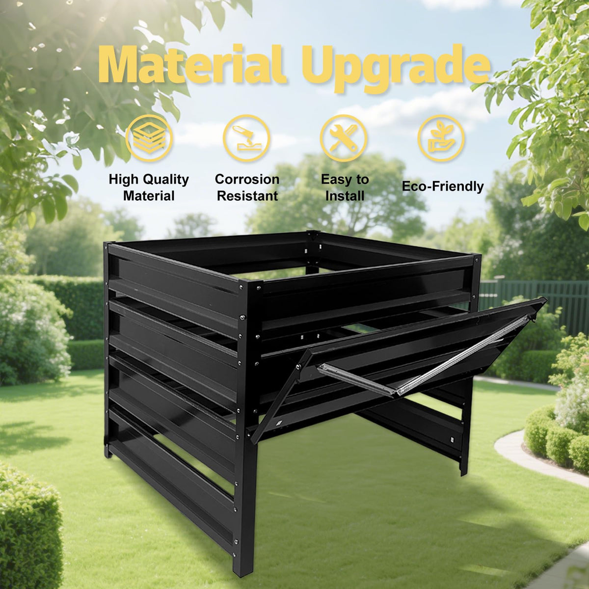 BUKLIYN compost bin outdoor metal wire mesh frame is durable
