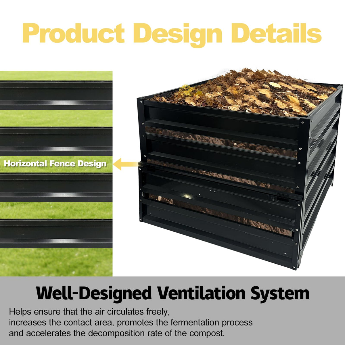 BUKLIYN compost bin outdoor quick-assembly plug-in system