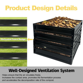 BUKLIYN compost bin outdoor quick-assembly plug-in system