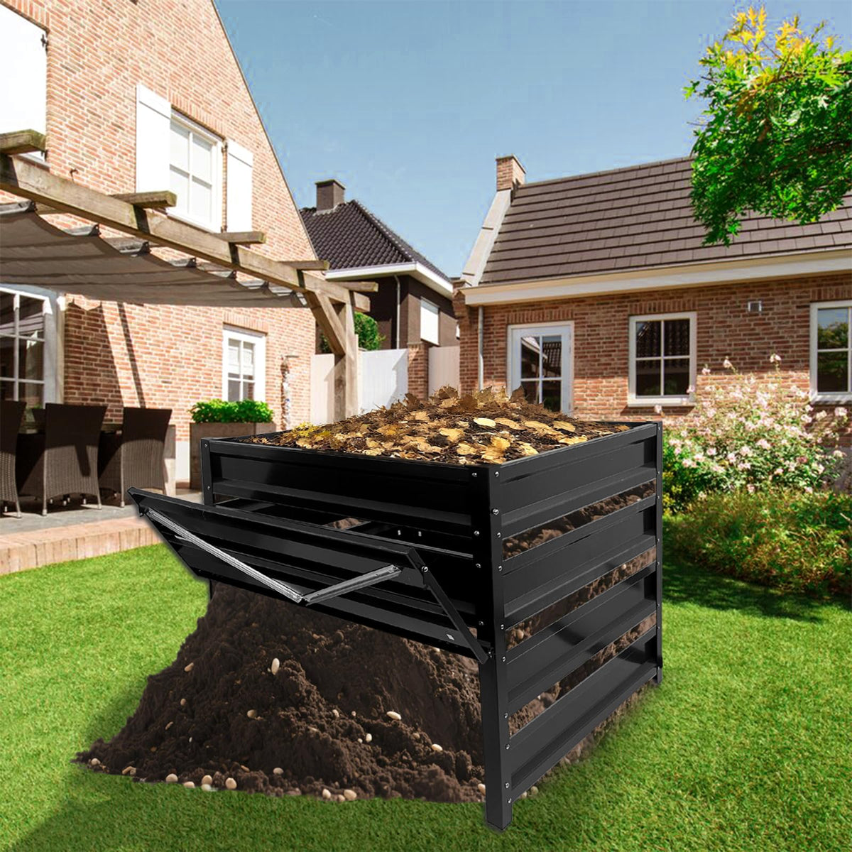 BUKLIYN compost bin outdoor handles yard waste and scraps efficiently