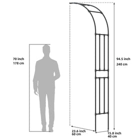 BUKLIYN galvanized steel arch trellis demonstrates durability for outdoor use.