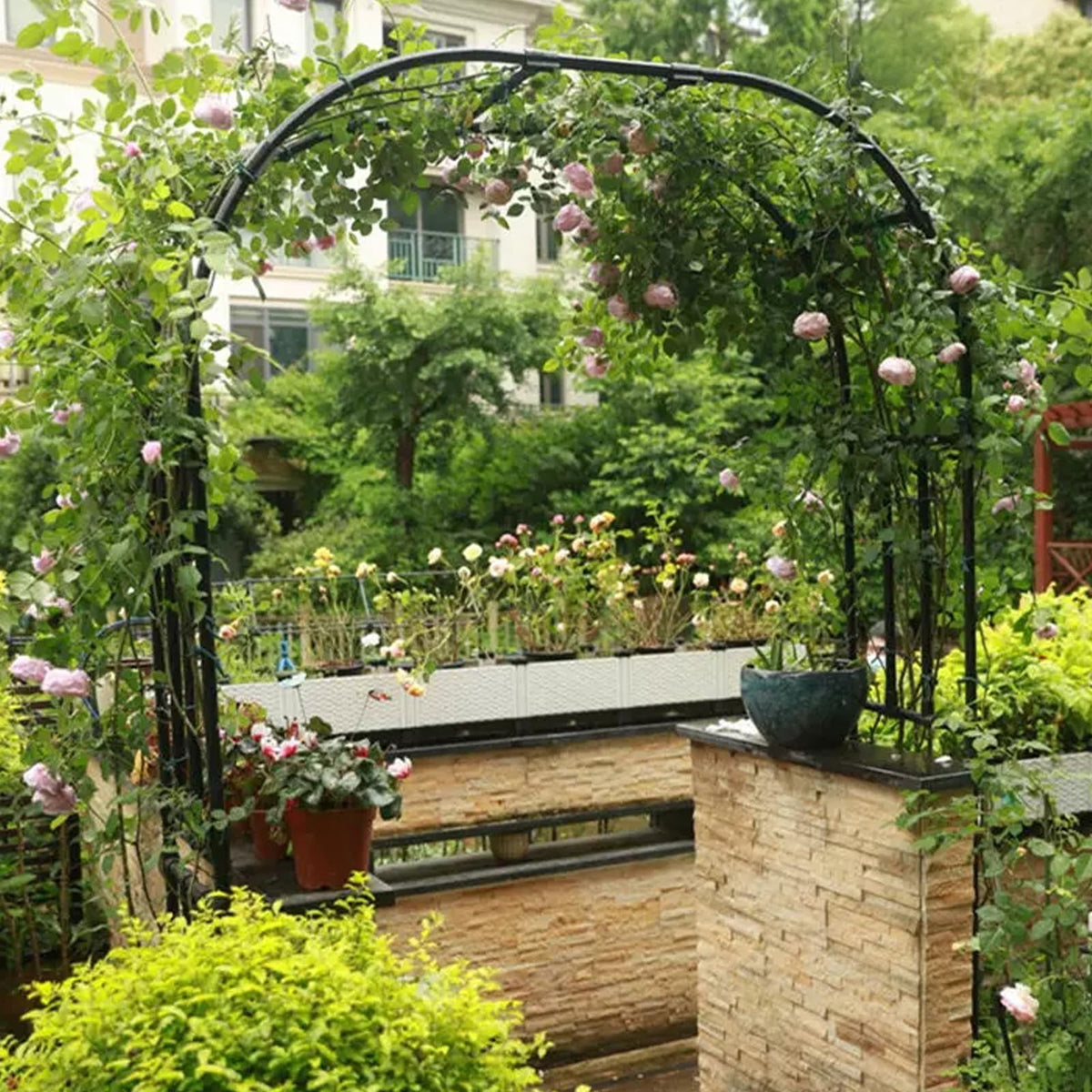 BUKLIYN garden arch trellis durable steel construction withstands weather