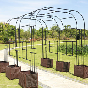 BUKLIYN garden arch trellis creates welcoming garden entrance with vines