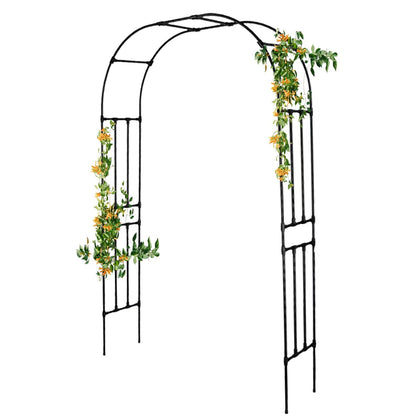 BUKLIYN garden arch trellis side view shows sturdy galvanized steel with protective coating.