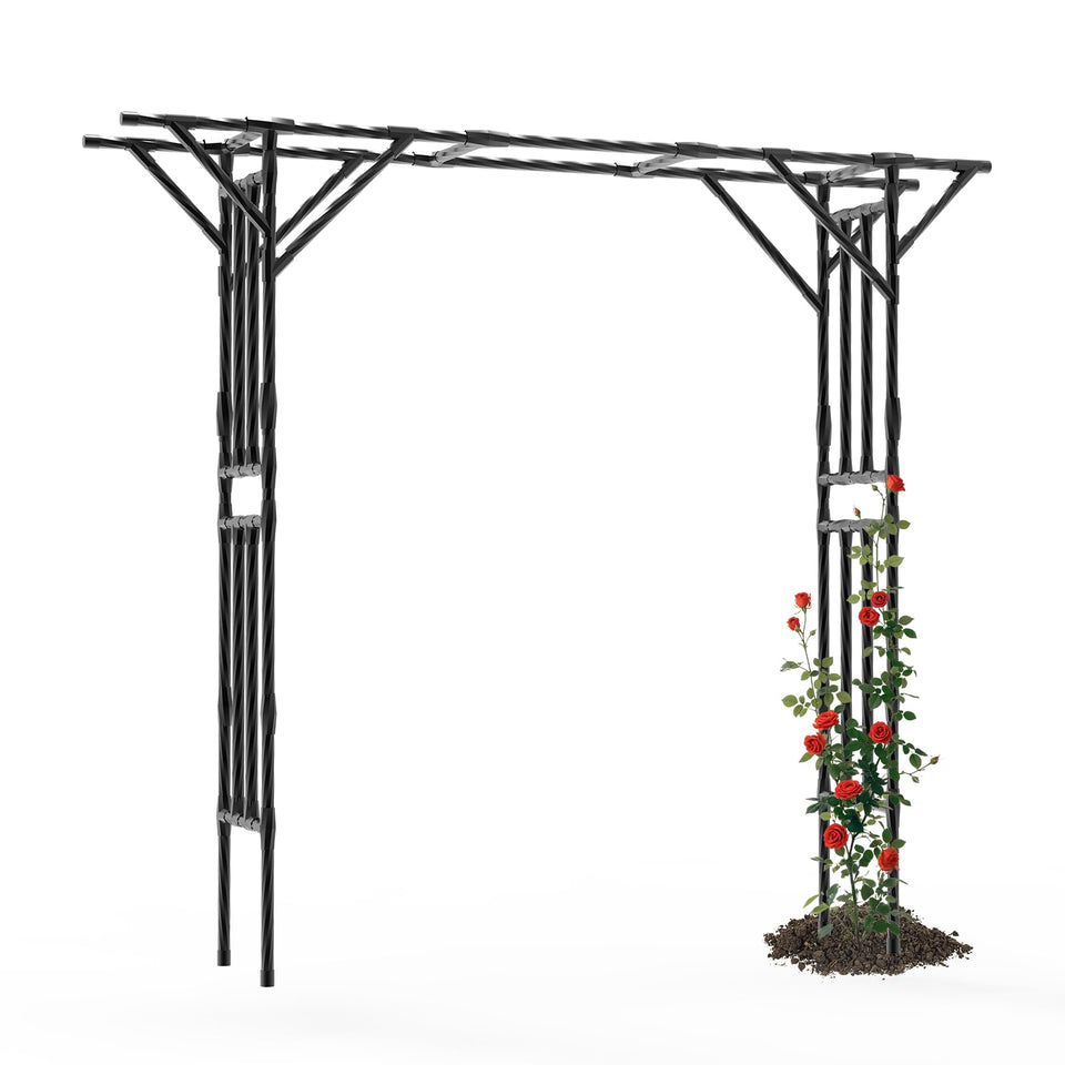 BUKLIYN Supersize Flattop Arch 106in front view for elegant garden entry.