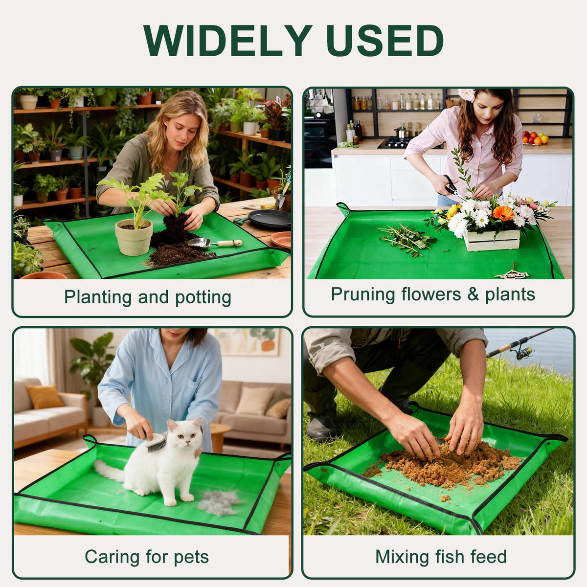 Bukmialy repotting mat brass-buckles reinforced for longer lifespan.