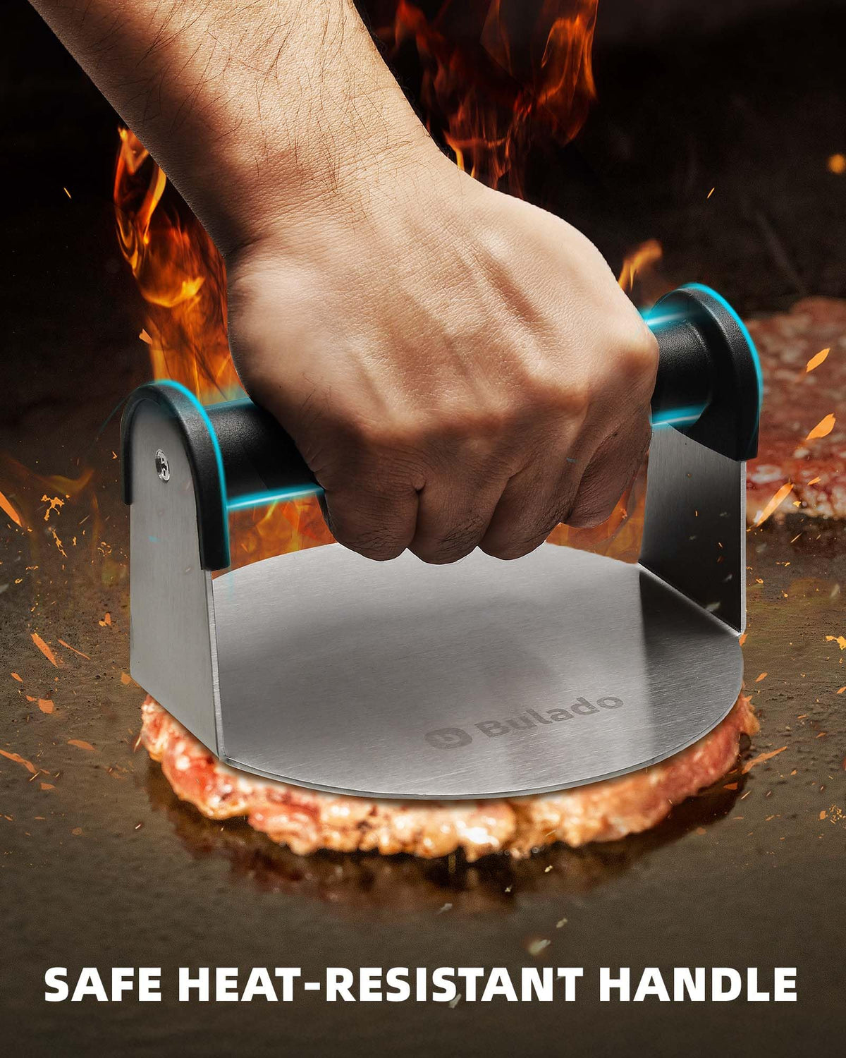 Bulado burger press 6inch nonstick surface releases patties cleanly during cooking