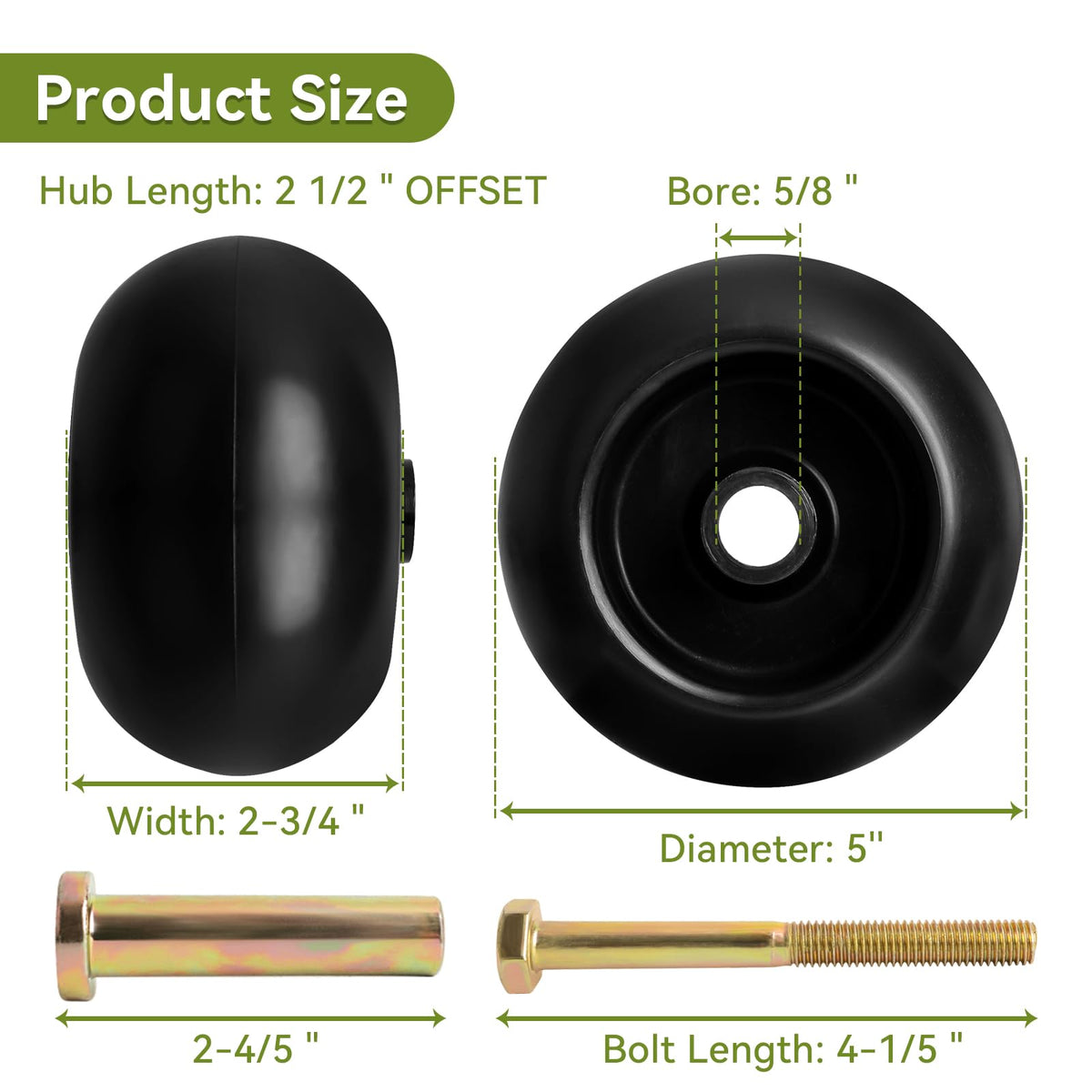 Bularie 022-5234-98 replacement wheel kit highlighting compatibility and installation ease.